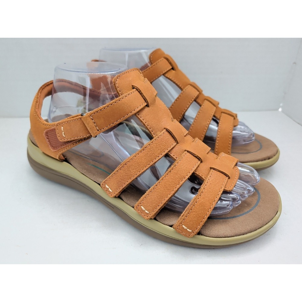 Orthofeet Amalfi Womens Brown Leather Adjustable Sandals Sz 8D Wide Orthotic